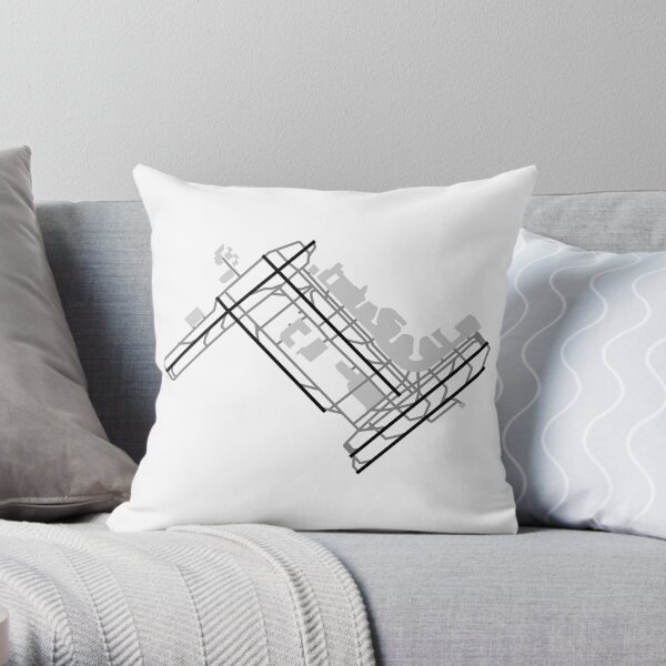 Map of Toronto Pearson Airport silhouette Throw Pillow