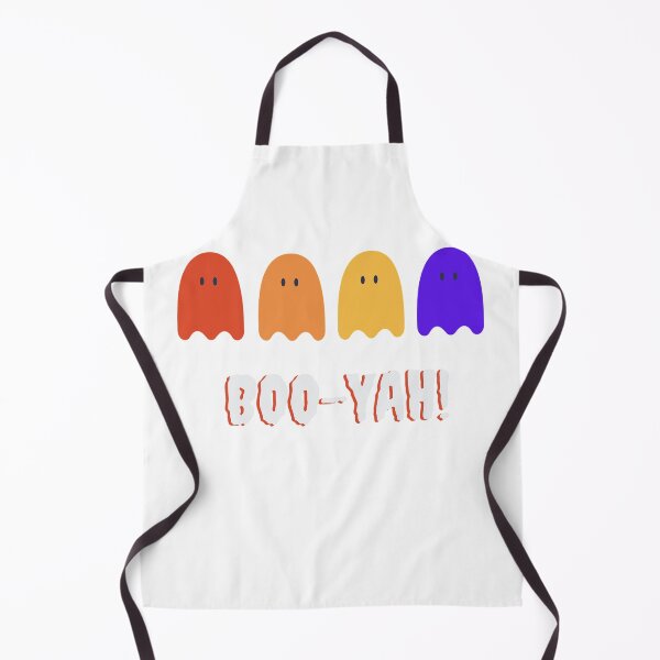 Item preview, Four Ghosts in classic Halloween colors say BOO-YAH! fun Halloween pattern designed and sold by Rabbitti.