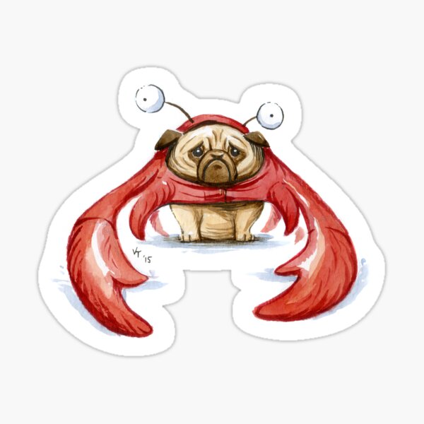 Lobster Pug Sticker