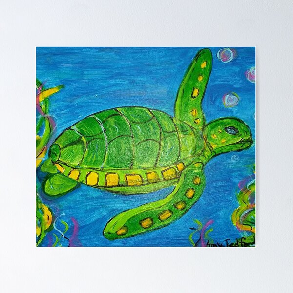 Artikelvorschau, Die schwimmende Schildkröte entworfen und verkauft von amyredfordart.
