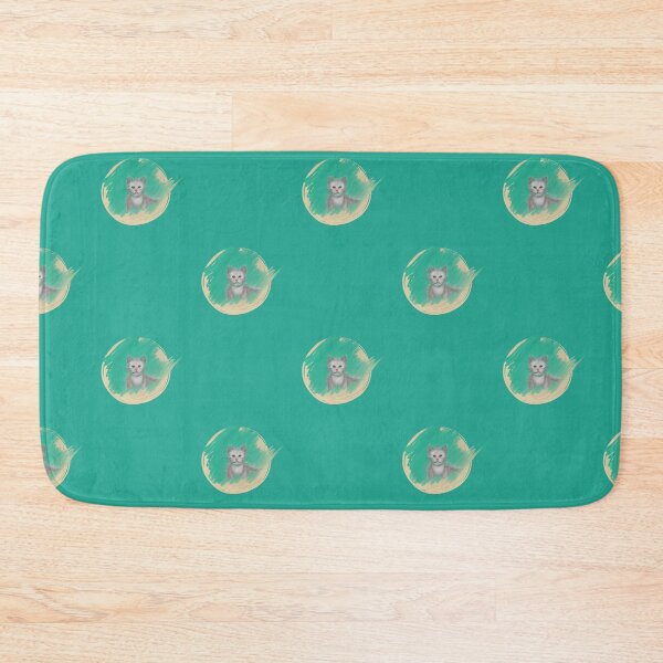 Item preview, A grey cat on the green-blue and a beige circle designed and sold by Nailia Kublashvili.