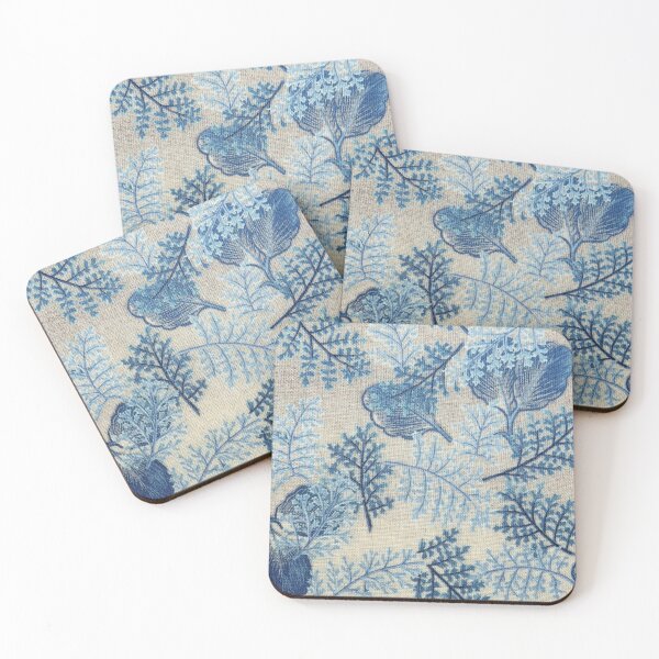 Item preview, Blue leaf fabric pattern designed and sold by Moni3572.