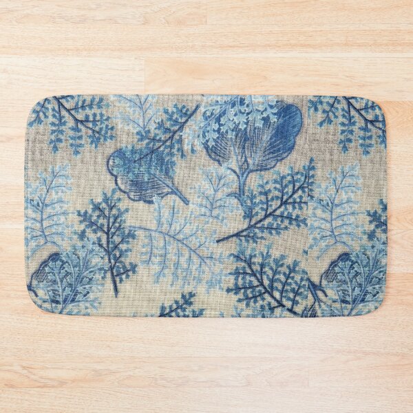 Item preview, Blue leaf fabric pattern designed and sold by Moni3572.