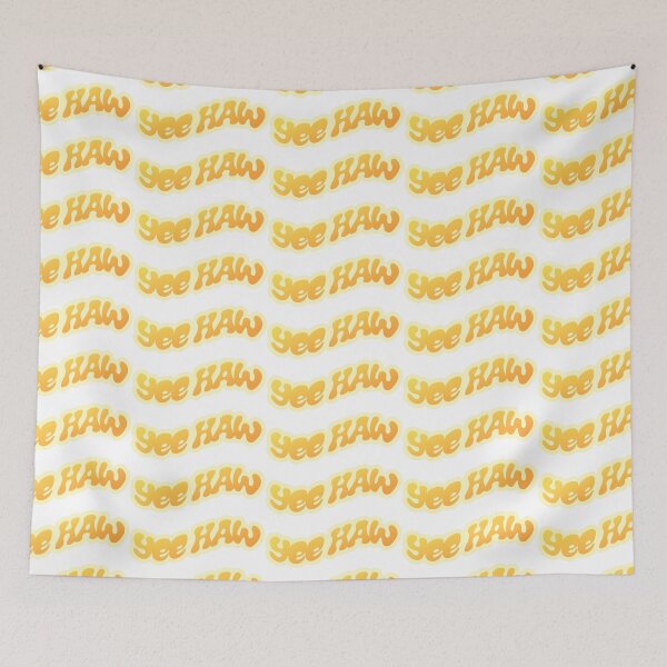 Item preview, groovy 70's yellow yeehaw designed and sold by rhinestonerodeo.