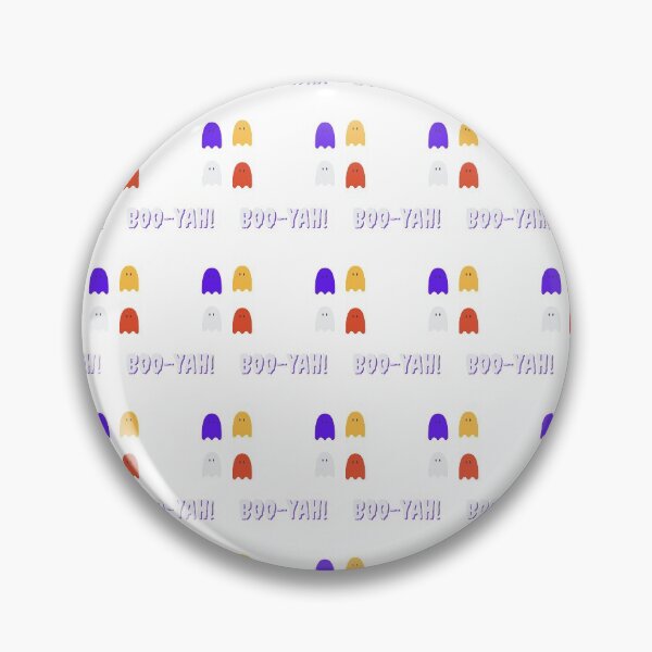 Item preview, Four Ghosts in classic Halloween colors say BOO-YAH! fun Halloween pattern  designed and sold by Rabbitti.