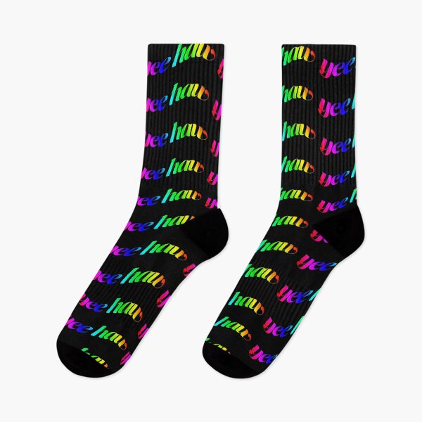 Item preview, rainbow wavy yeehaw designed and sold by rhinestonerodeo.