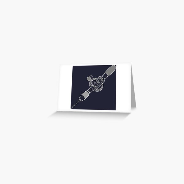 Woodworking Hand Drill White Greeting Card