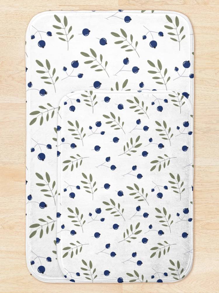 Thumbnail 5 of 6, Bath Mat, Blueberries designed and sold by MaskForTask.