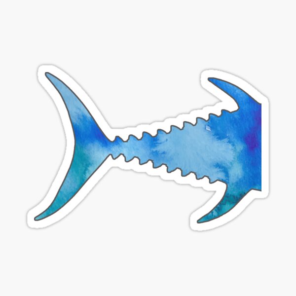 Watercolor Tuna Tail  Sticker for Sale by Michael Garber