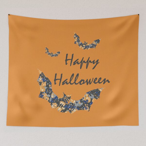 Item preview, Happy Halloween Bats in Orange designed and sold by PineappleMorgan.