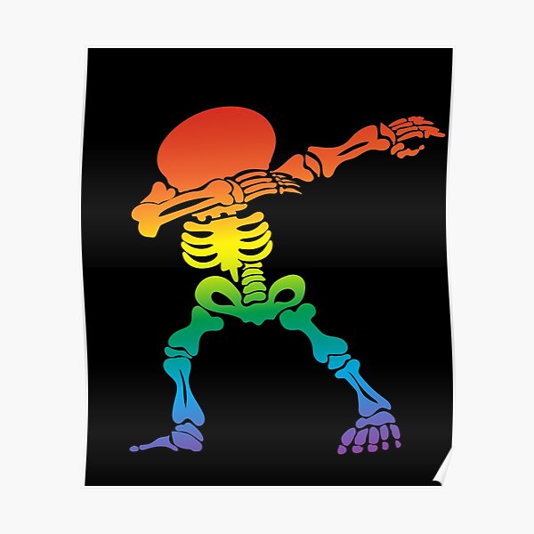 Pride Gay And Lesbian Dabbing Skeleton Poster By Damarco Redbubble