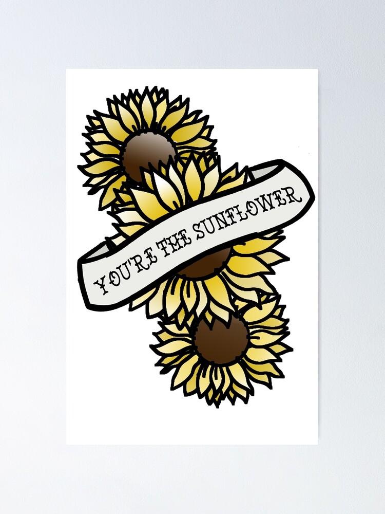 Inkstyle Post Malone Sunflower Poster By Fandomink Redbubble