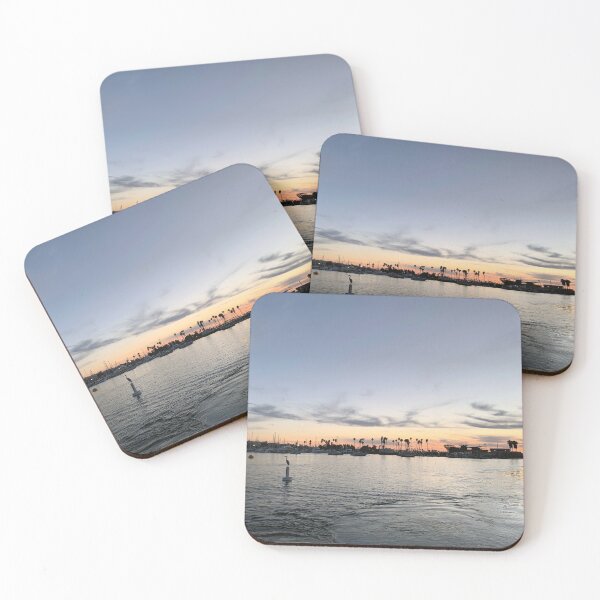 Item preview, Sunset Bay Ocean Palm Trees Crane Bird Vista Landscape Waters designed and sold by gkao.