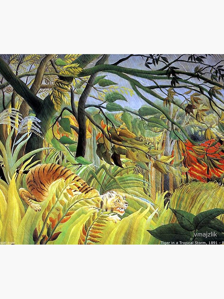 Henri Rousseau Shower Curtain | Tiger in a online TropicalrStorm4Art Painting Printr| Vintage Bathroom Acces6oryr| ExoticrJunglerArt Bathroom