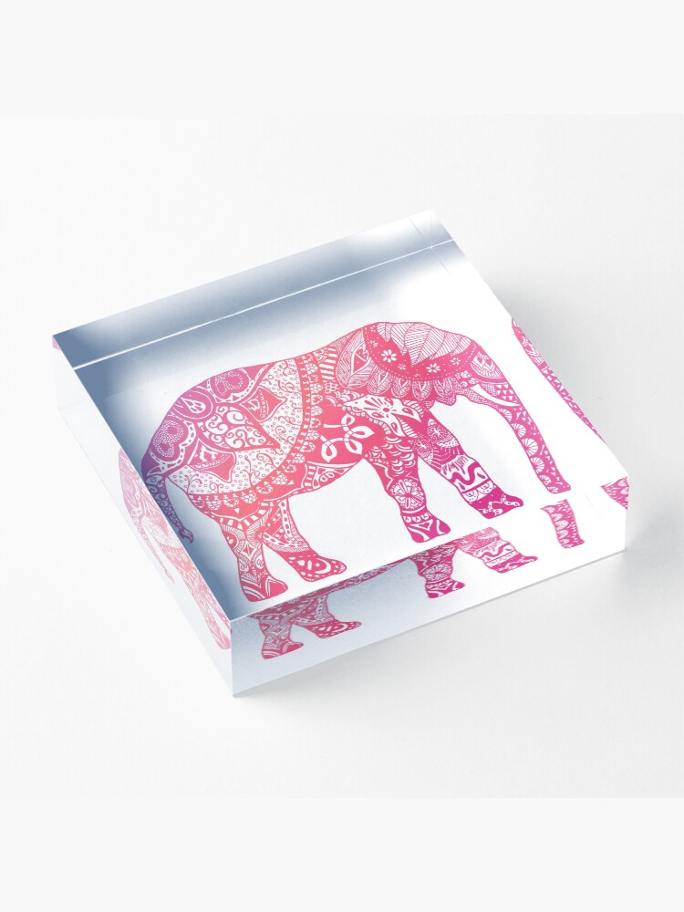 Alternate view of Light Pink Elephant Acrylic Block