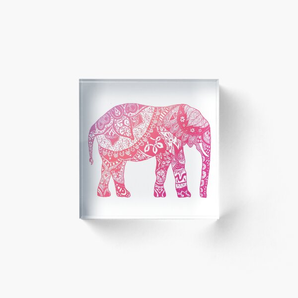 Light Pink Elephant Acrylic Block