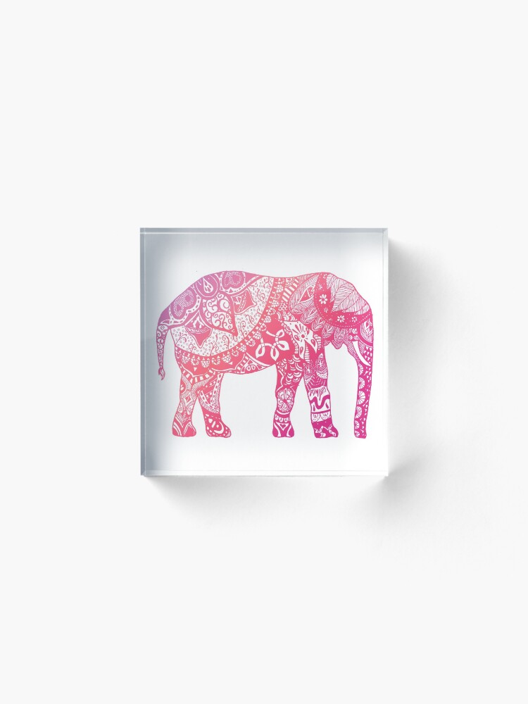 Alternate view of Light Pink Elephant Acrylic Block