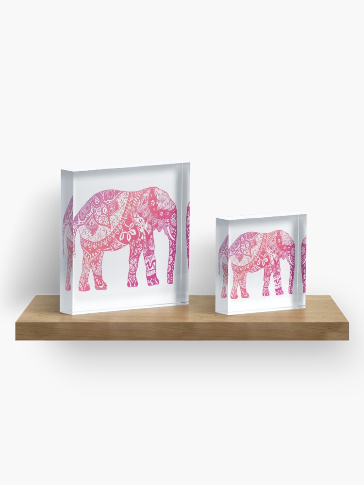 Alternate view of Light Pink Elephant Acrylic Block