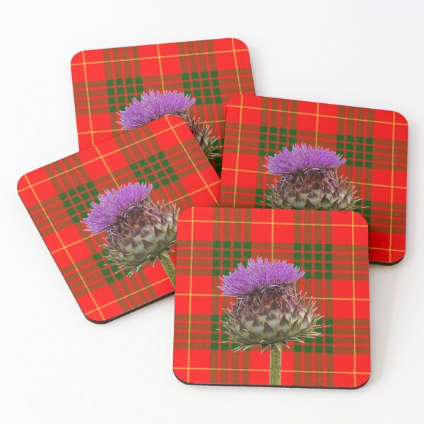 Item preview, PURPLE THISTLE ON SCOTTISH CAMERON TARTAN ART designed and sold by sharlesart.