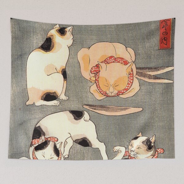 Item preview, Japanese Tattoo Flash Woodblock Print Cats designed and sold by Epitome Girl.