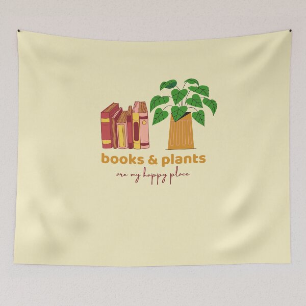 Item preview, Books and plants are my happy place designed and sold by OnlyGoodVibesZ.
