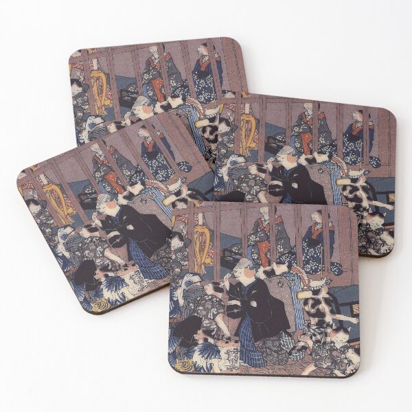 Item preview, Utagawa Hiroshige Japanese Woodblock Cats designed and sold by Epitome Girl.