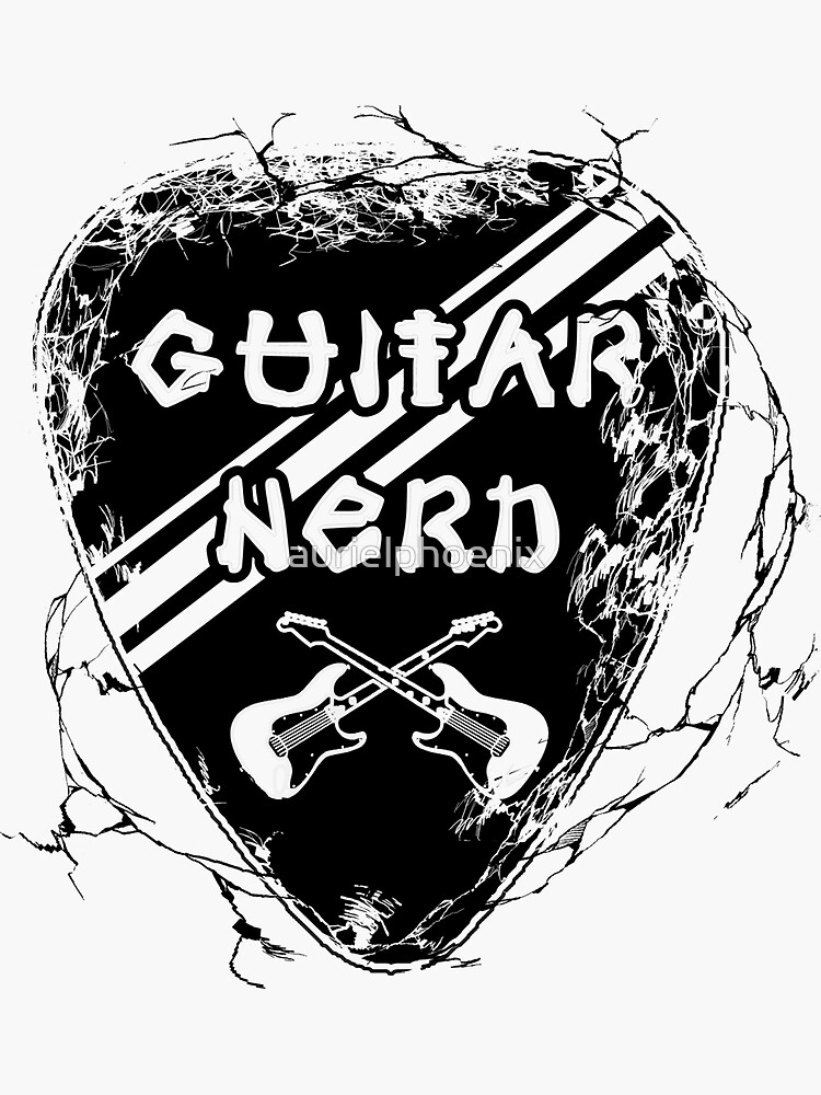Guitar Nerd - Cool Electric Guitar Pick Design by aurielphoenix
