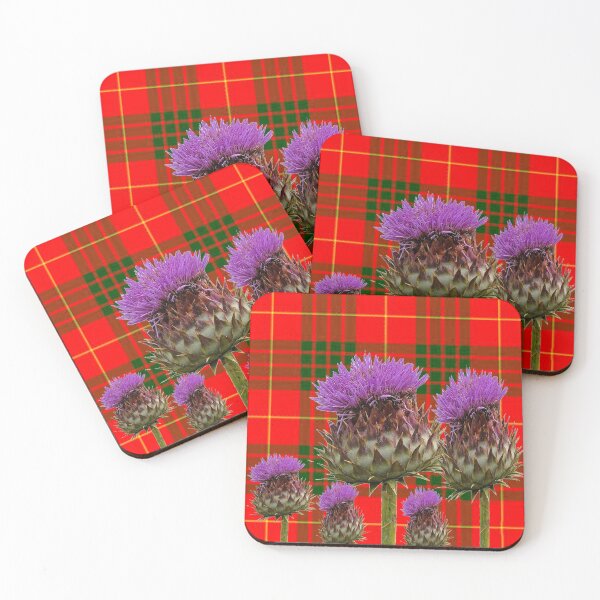 Item preview,  PURPLE THISTLES ART ON SCOTTISH CAMERON TARTAN  designed and sold by sharlesart.