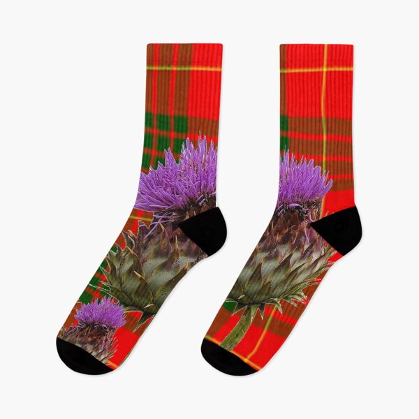 Item preview,  PURPLE THISTLES ART ON SCOTTISH CAMERON TARTAN  designed and sold by sharlesart.