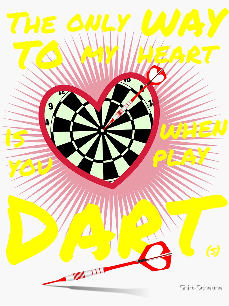 "Darts heart for dart fans" Sticker for Sale by ShirtScheune Redbubble