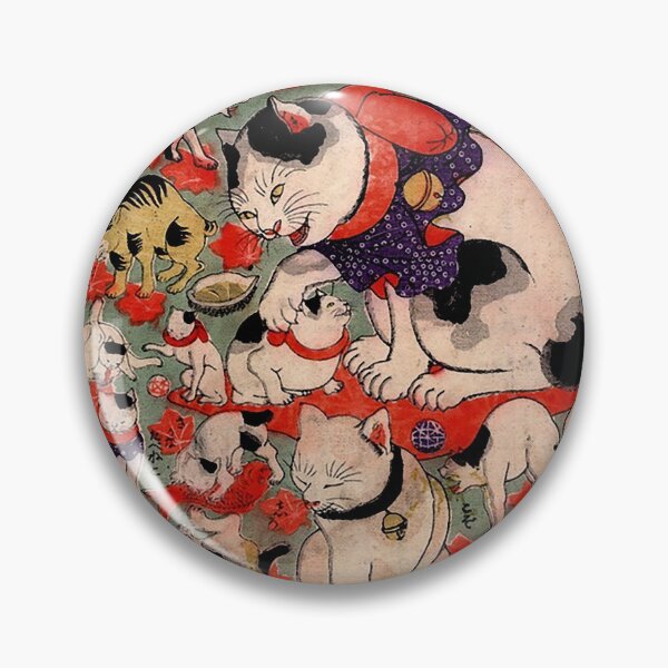 Item preview, Antique Japanese Woodblock Print Cats ~ Cat Tattoo Flash designed and sold by Epitome Girl.
