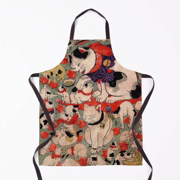 Item preview, Antique Japanese Woodblock Print Cats ~ Cat Tattoo Flash designed and sold by Epitome Girl.