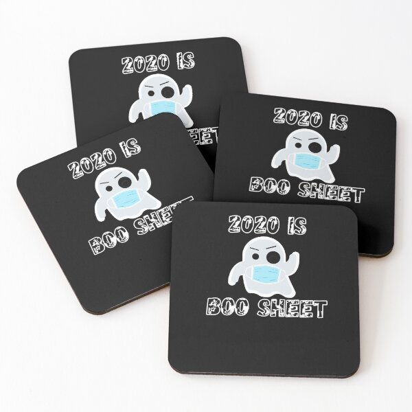 Item preview, 2020 IS BOO SHEET Angry ghost white text with mask for Halloween.   designed and sold by Rabbitti.