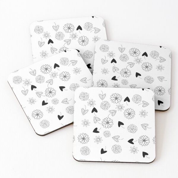 Item preview, Flower & Leaf Pattern Black designed and sold by claireepete.
