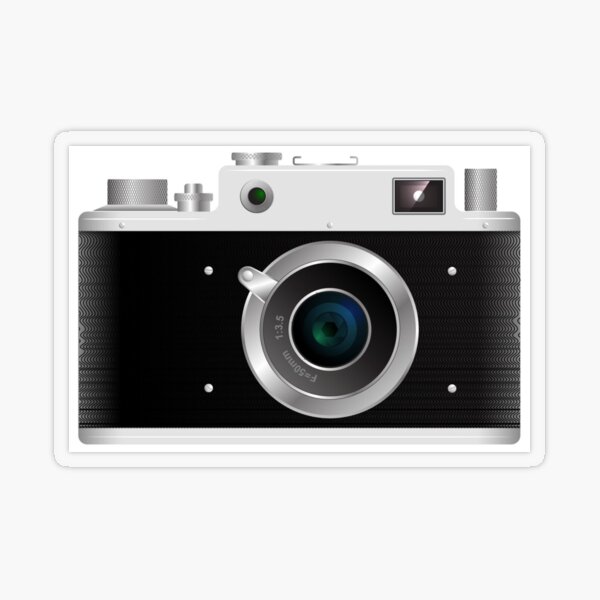 Old rangefinder film camera on a white background Transparent Sticker