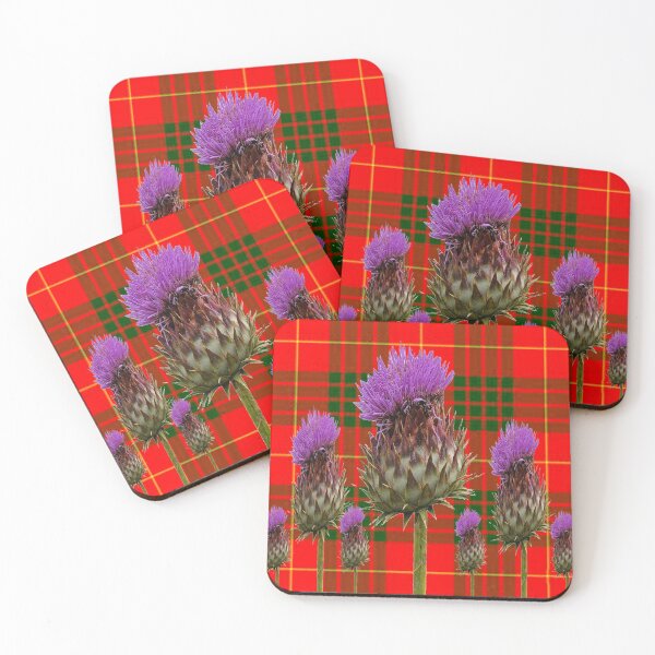 Item preview, ROW OF THISTLE ON SCOTTISH CAMERON TARTAN ART designed and sold by sharlesart.