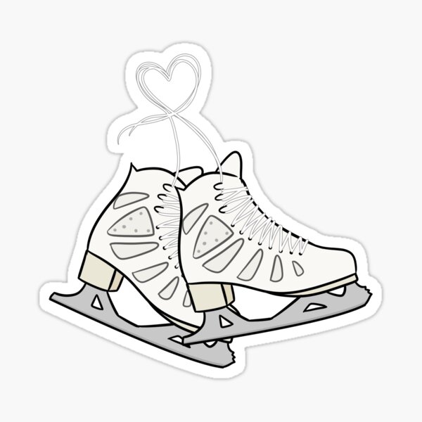Vintage Womens Ice Skates And Candy Canes Sticker by Garry Gay
