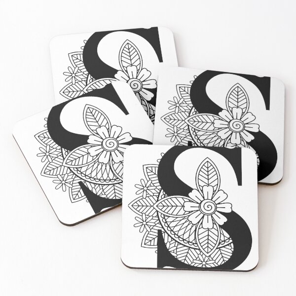 Item preview, Letter S floral typography designed and sold by bubblediva.