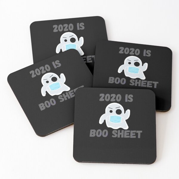 Item preview, 2020 IS BOO SHEET Angry ghost gray text with mask for Halloween designed and sold by Rabbitti.