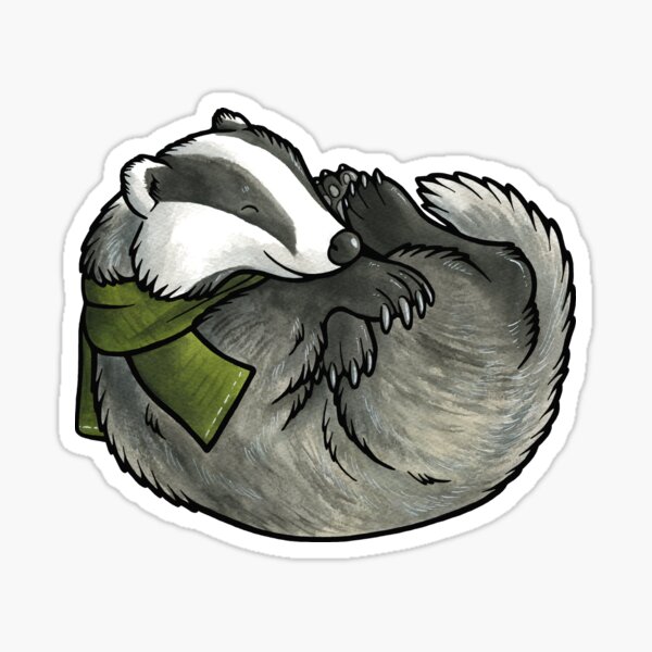 Item preview, Sleeping badger designed and sold by animalartbyjess.