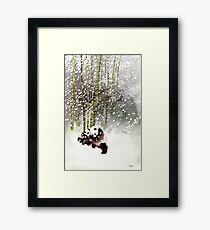 Pandas In The Snow Framed Print