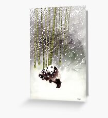 Pandas In The Snow Greeting Card