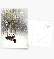 Pandas In The Snow Postcards