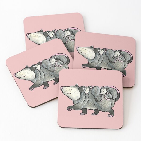 Item preview, Opossum with babies designed and sold by animalartbyjess.