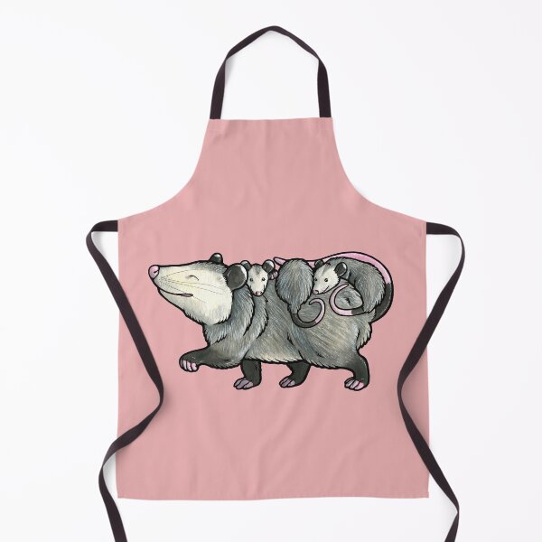 Opossum with babies Apron