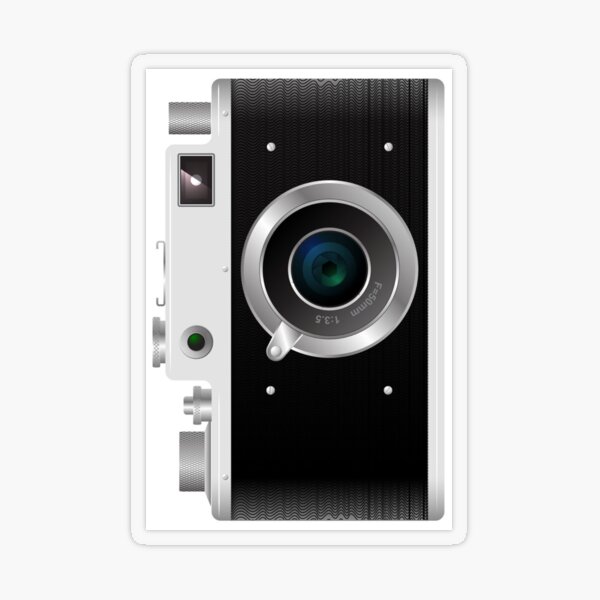 Old rangefinder film camera on a white background Transparent Sticker