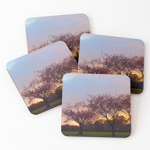 Item preview, Sunset Flowers - Pink, Purple, Gold Landscape Nature Photo designed and sold by Talia Felix.