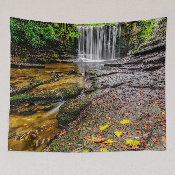 Item preview, Autumn Nant Mill Weir Wales designed and sold by AJEvans.