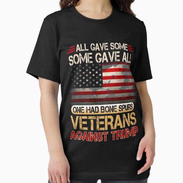 Vista previa del artículo con la obra «Veteranos anti-Trump contra el reclutamiento de Trump Dodger Cadet Bone Spurs», diseñado y vendido por Simeon	 Dorelus.