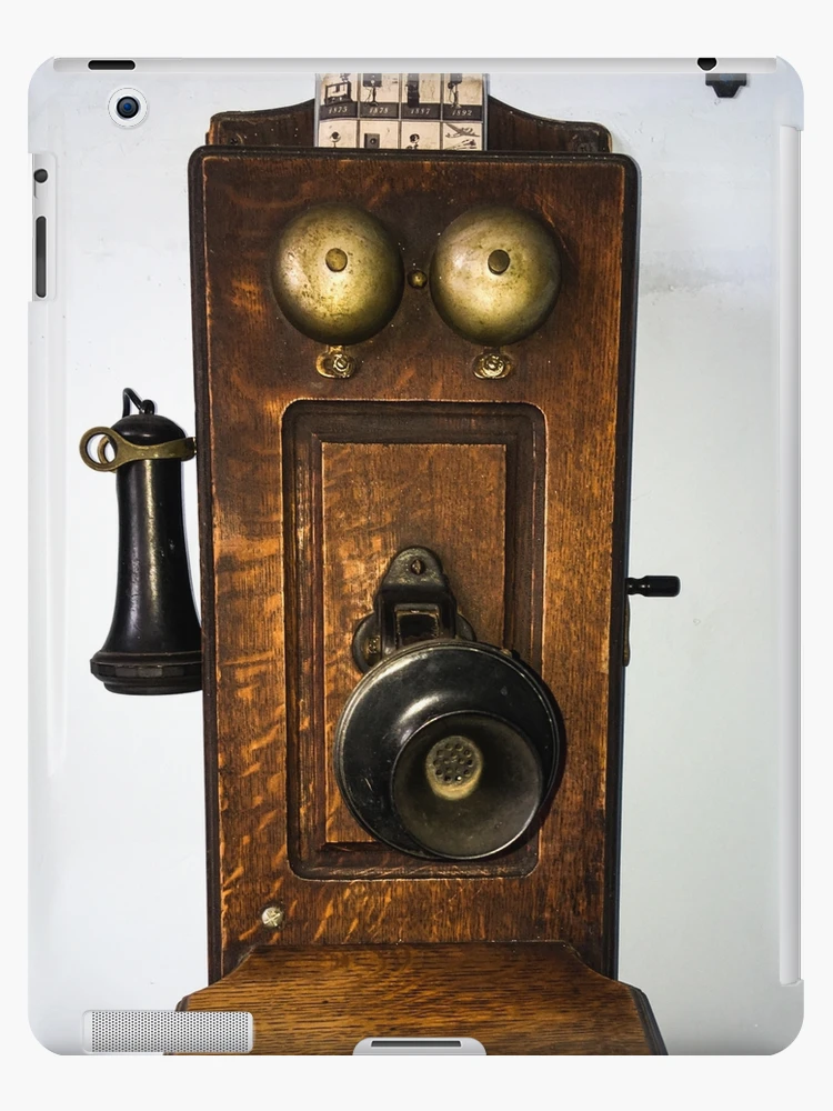 Antique wooden box dial telephone. vintage phone, retro phone iPad Case &  Skin for Sale by gallofoto
